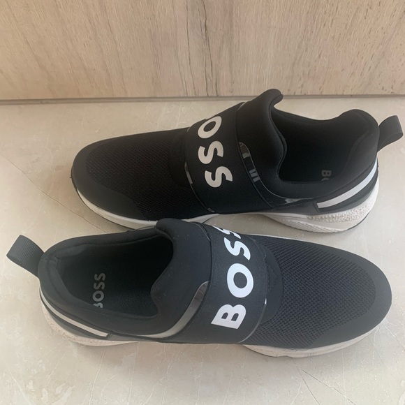 Boss boys logo strap slip on sneakers, size 38 Eu US 5.5 - Picture 4 of 7